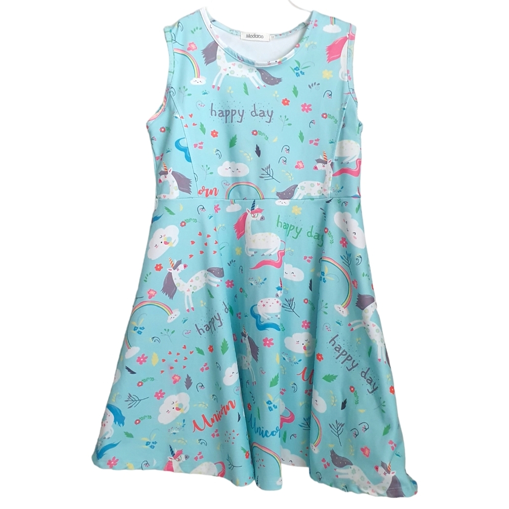 Happy Day Rainbow Unicorn Dress Girl's Size 8.